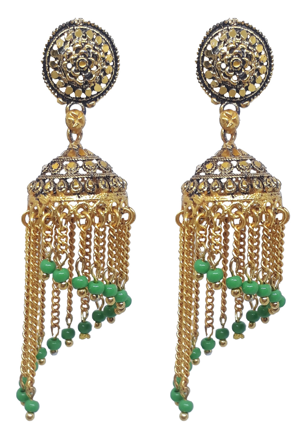 Green Brass Earrings 209995