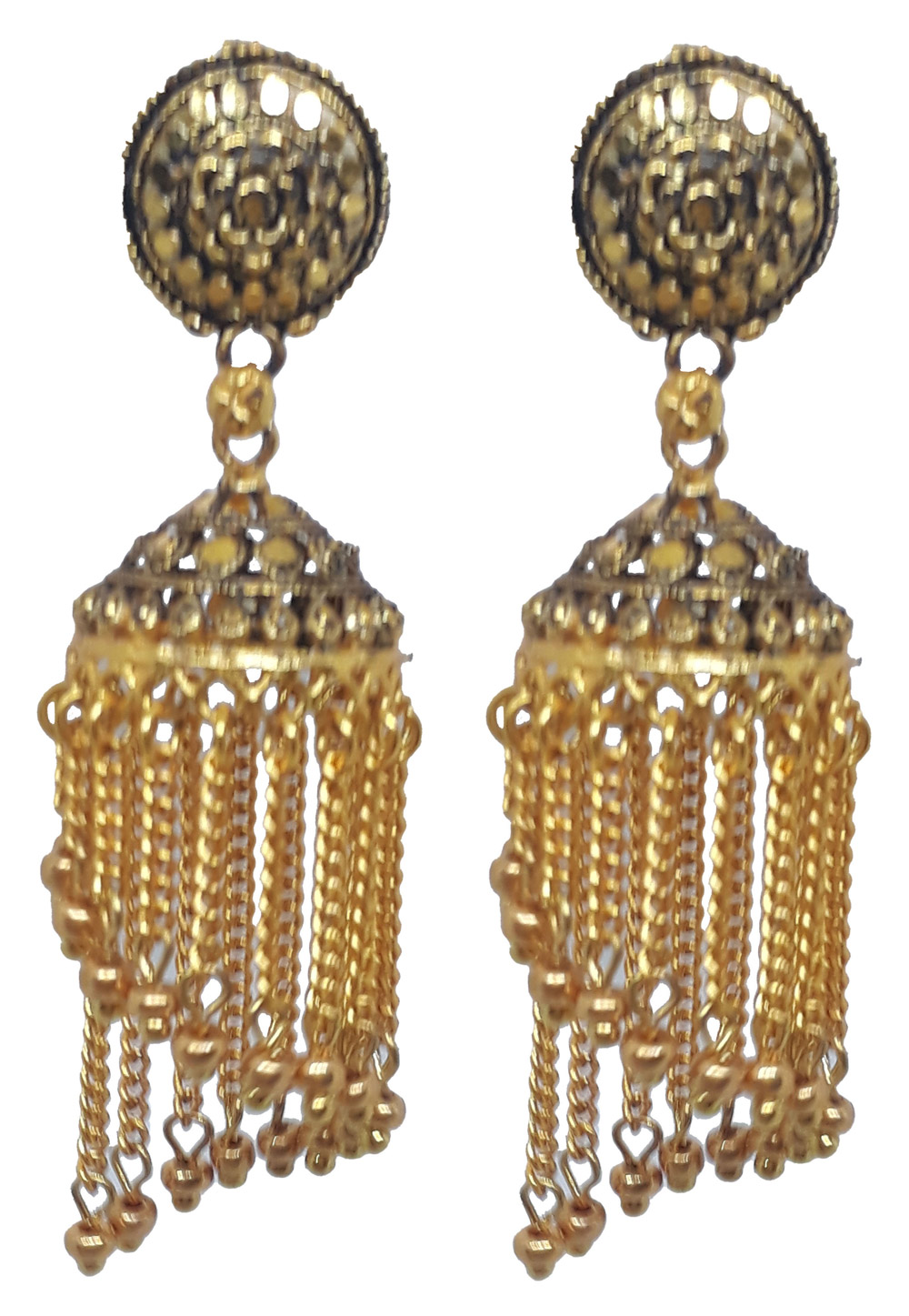 Golden Brass Earrings 209996