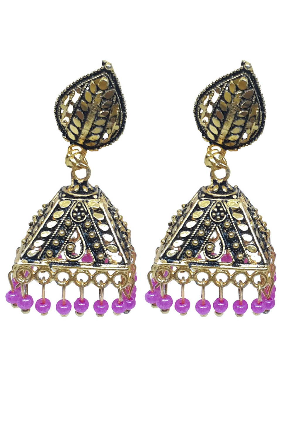 Pink Brass Earrings 210001