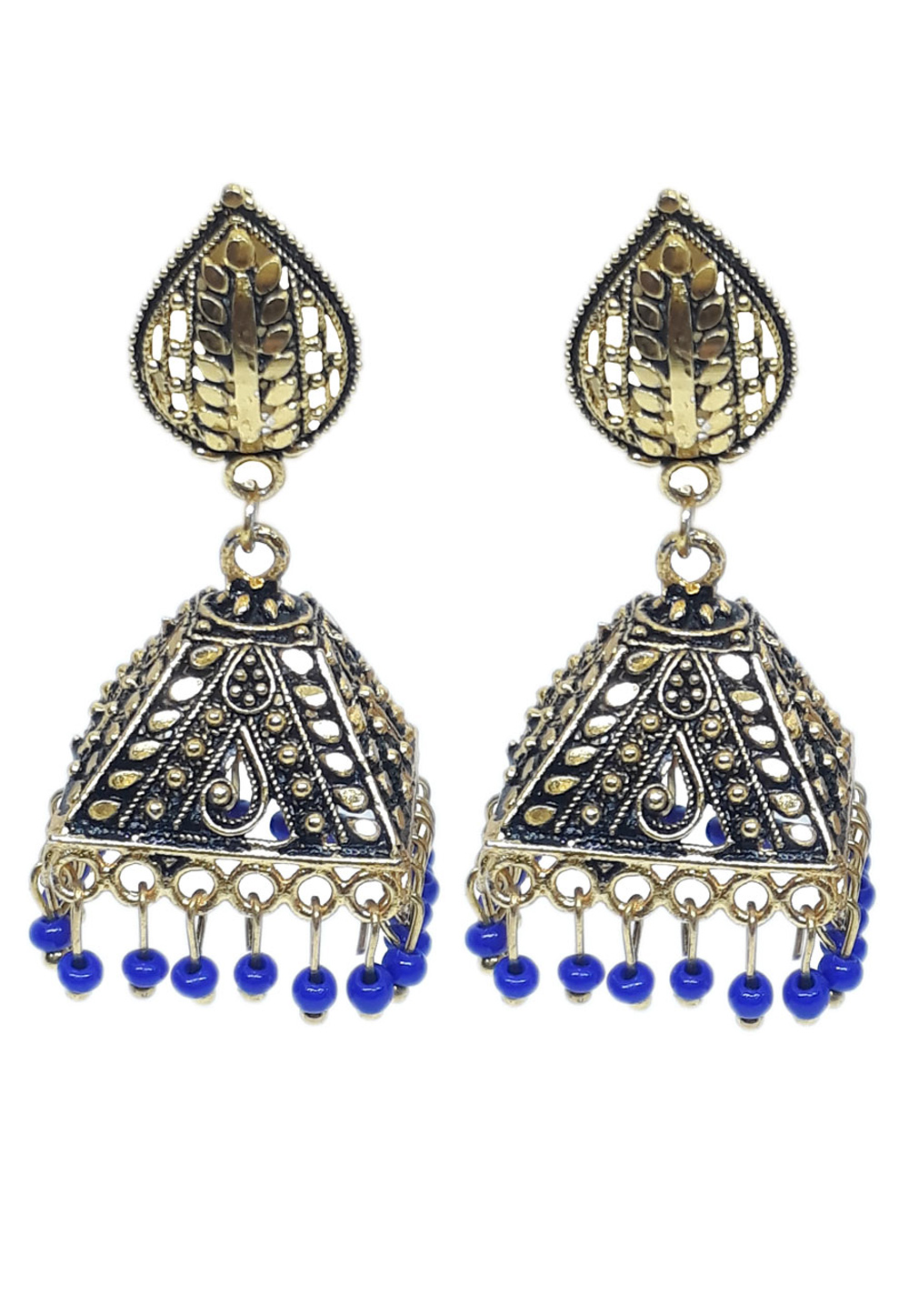 Blue Brass Earrings 210004