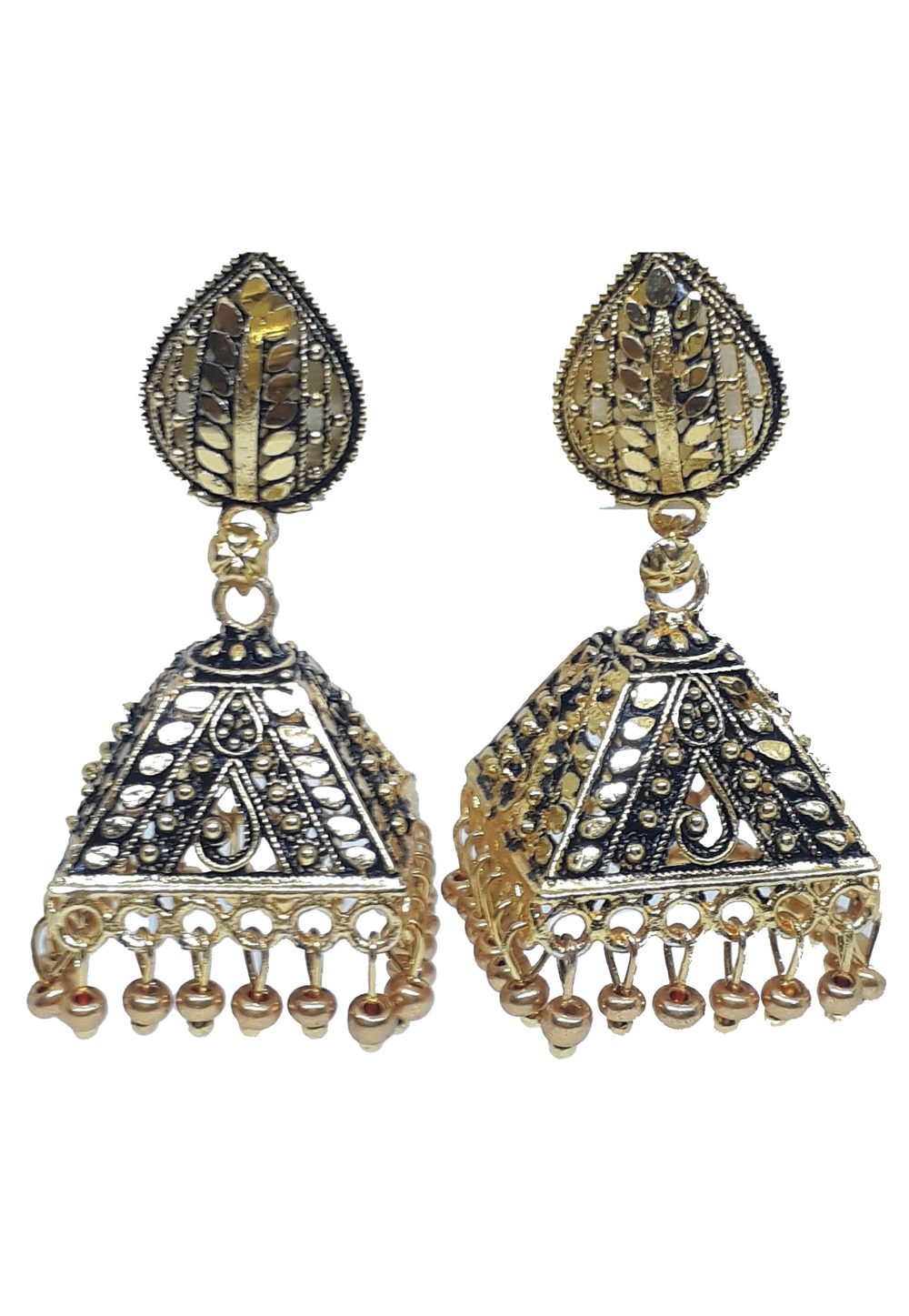Golden Brass Earrings 210007