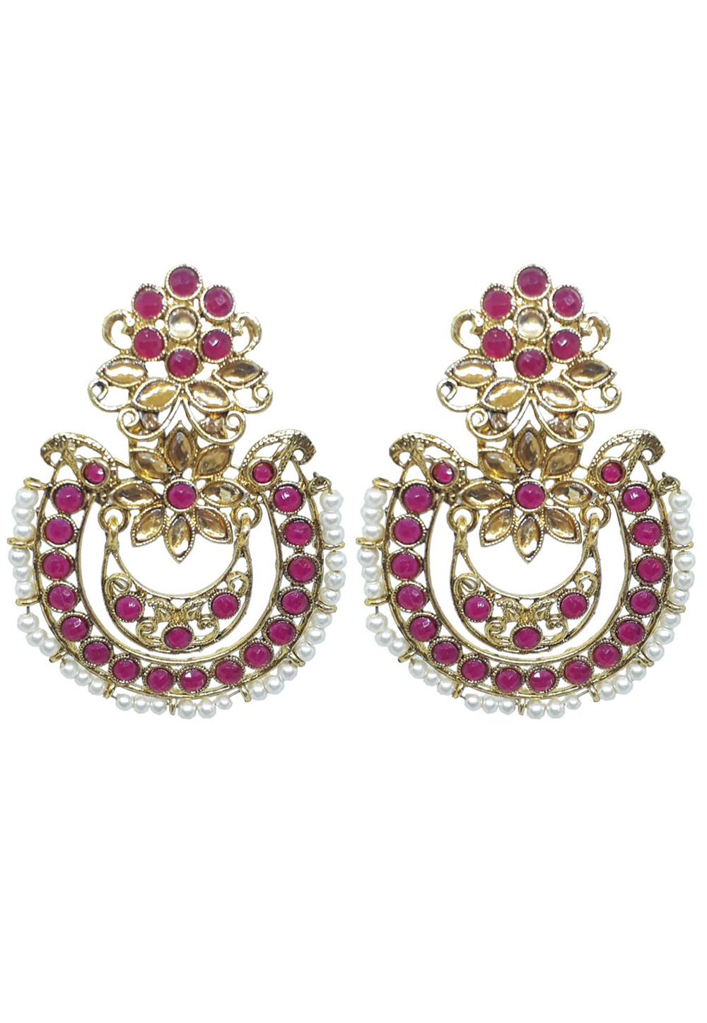 Pink Brass Earrings 210009