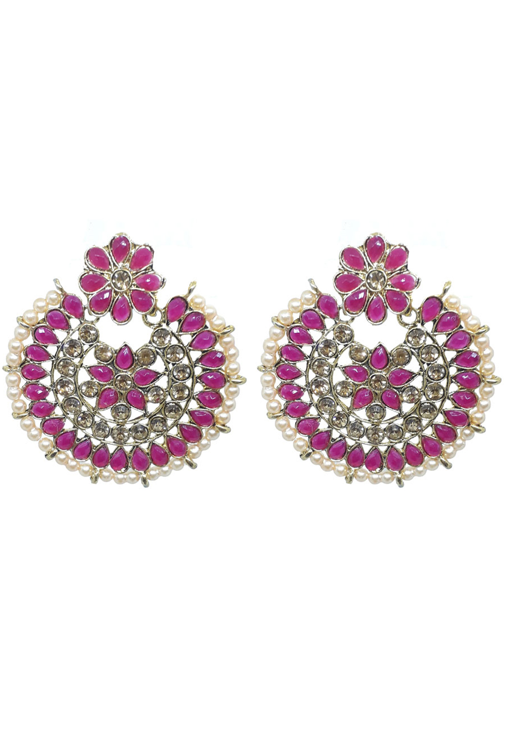 Pink Brass Earrings 210010