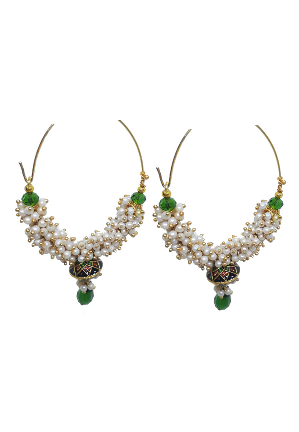 Green Brass Earrings 210018
