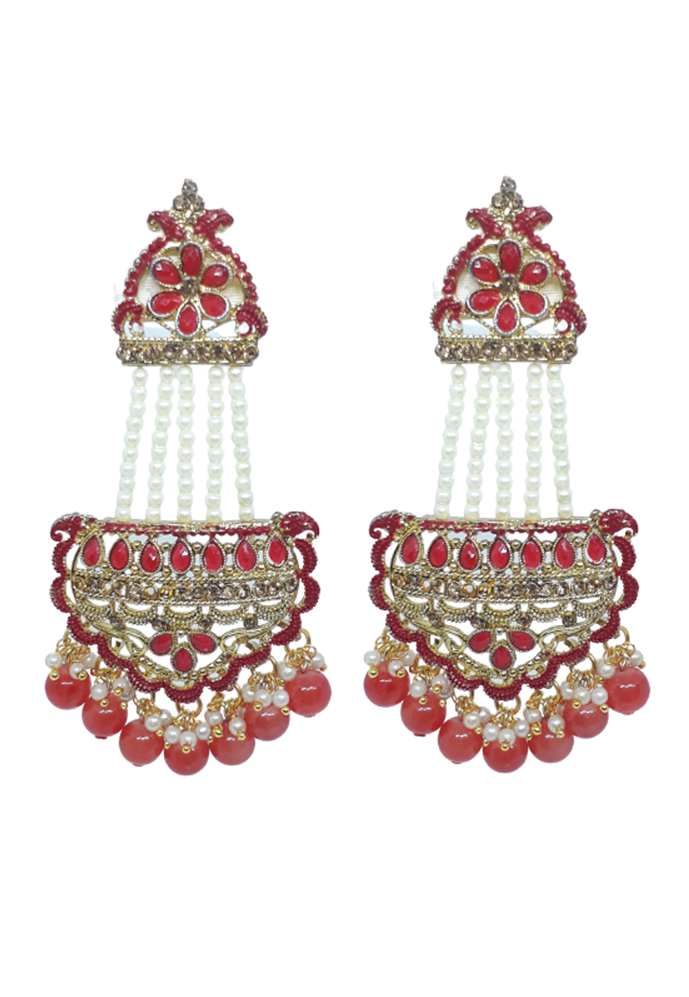 Red Brass Earrings 210023