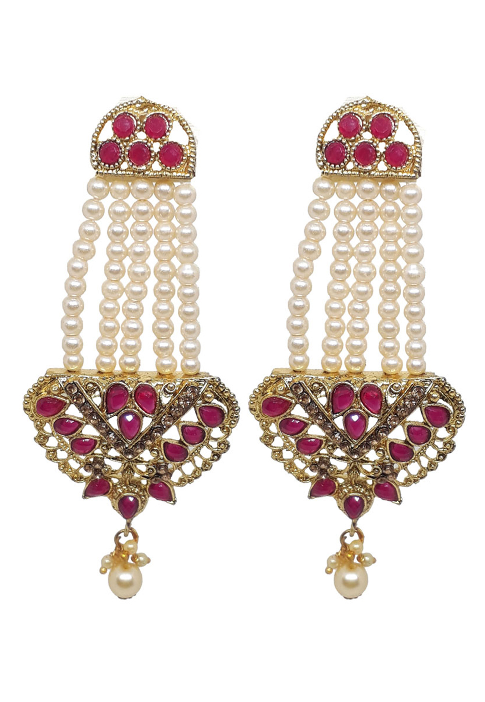 Pink Brass Earrings 210024
