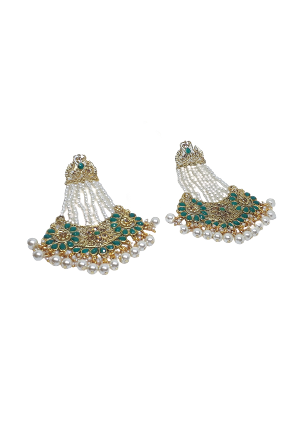 Green Brass Earrings 210026