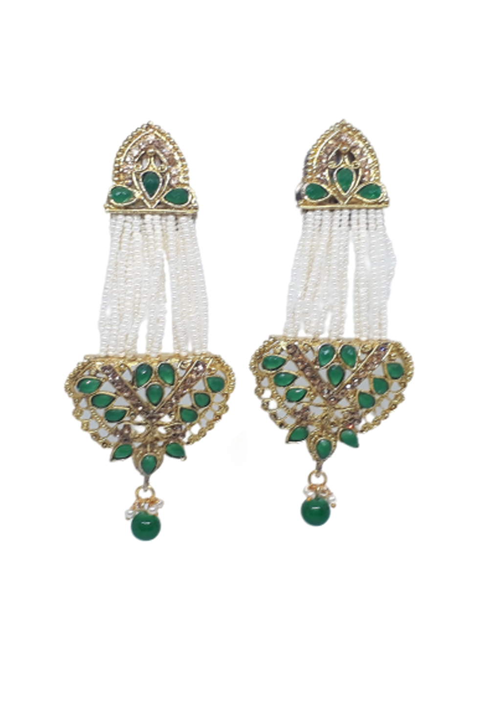 Green Brass Earrings 210029