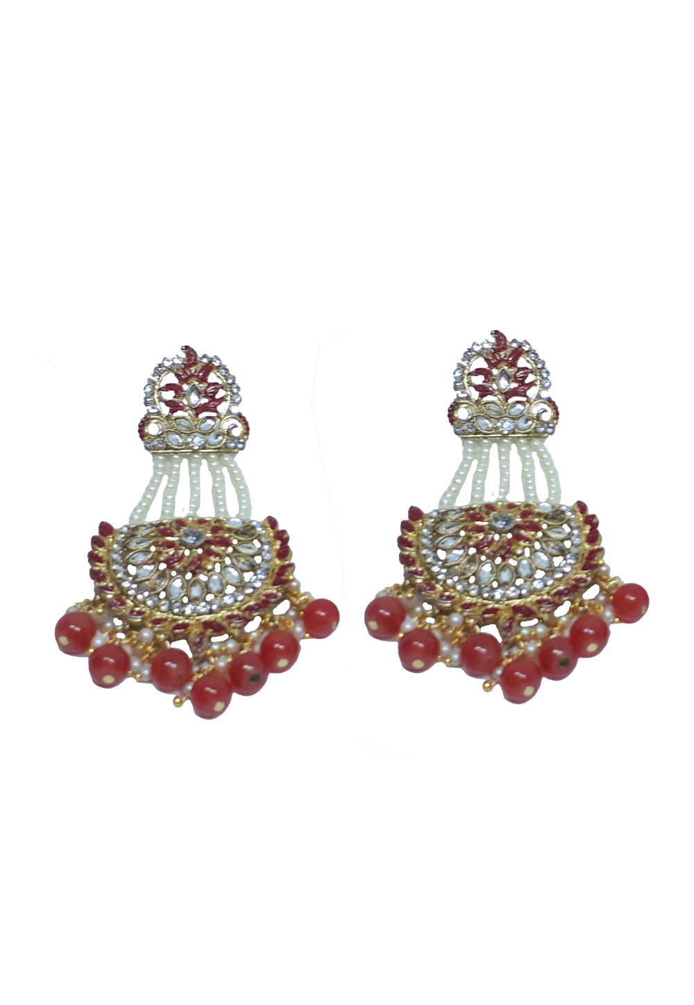 Red Brass Earrings 210030