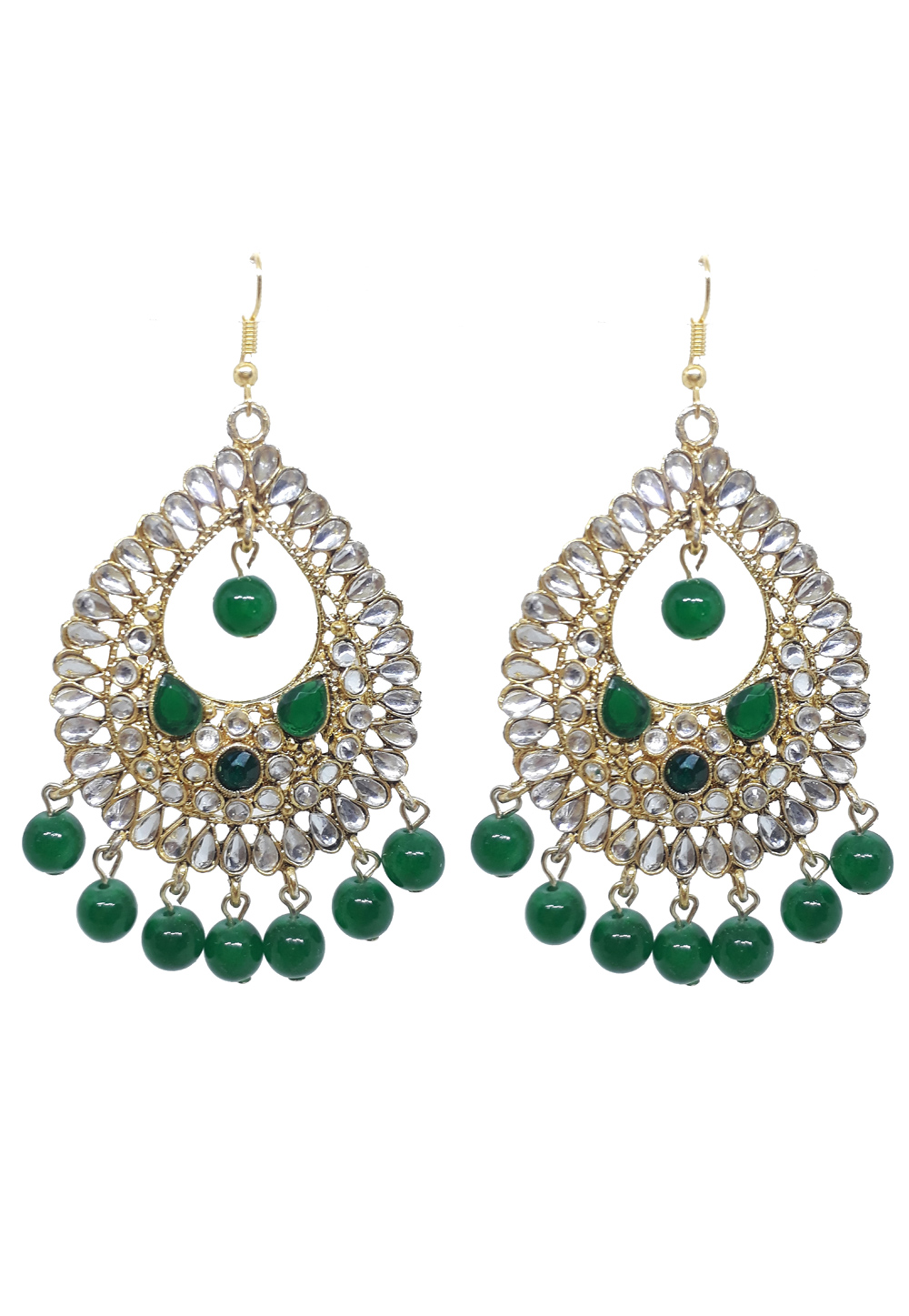 Green Brass Earrings 210035