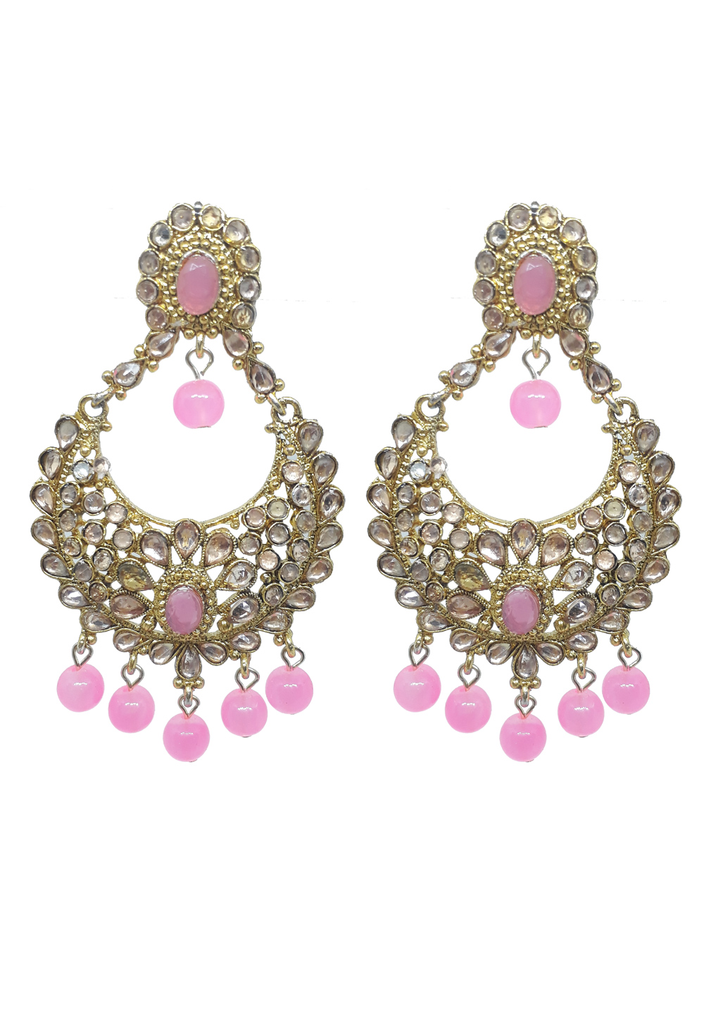 Pink Brass Earrings 210038