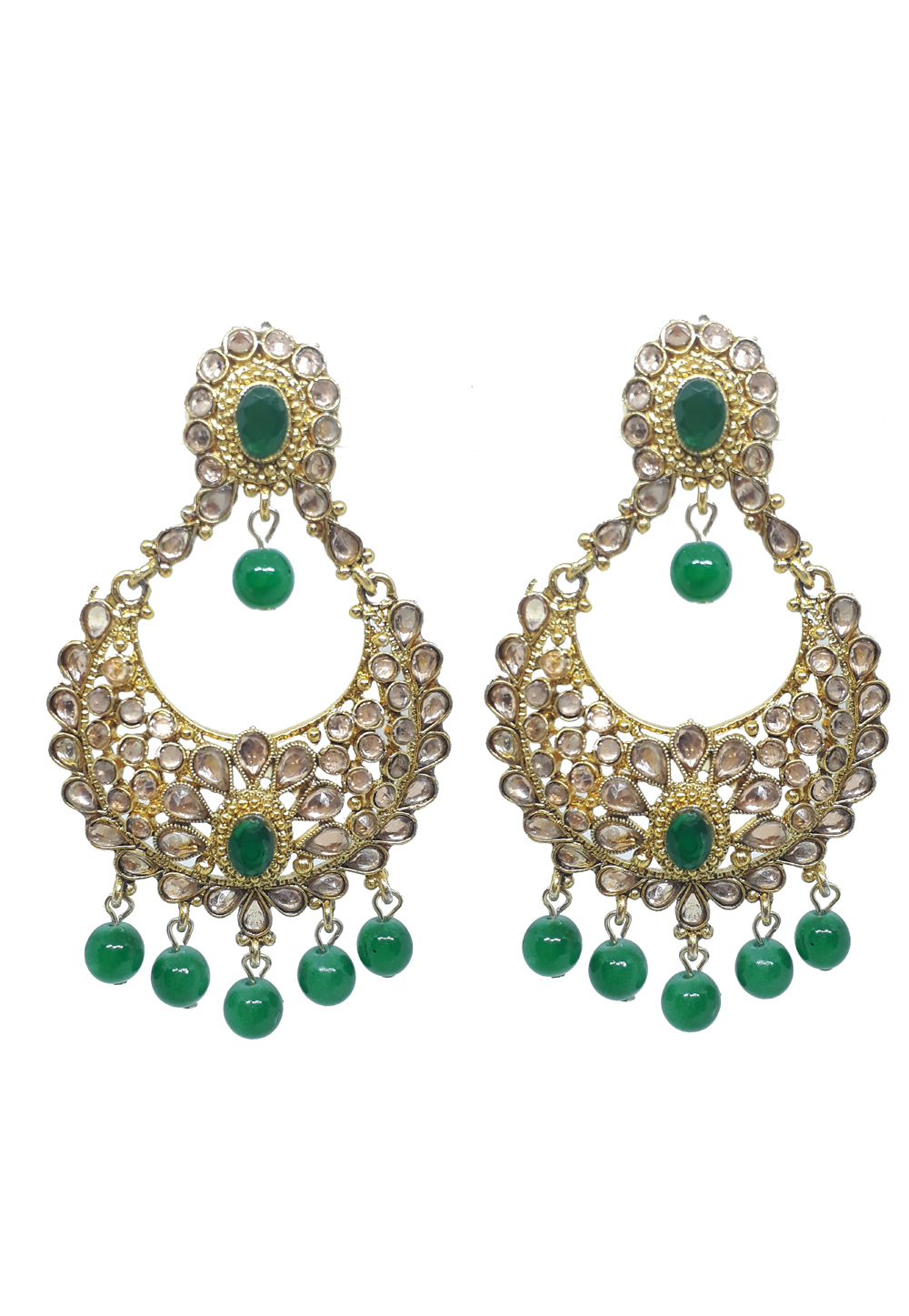 Green Brass Earrings 210039