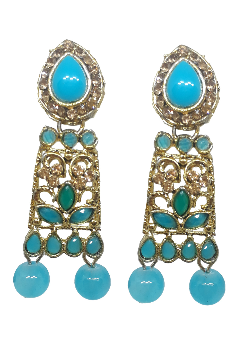 Blue Brass Earrings 210042