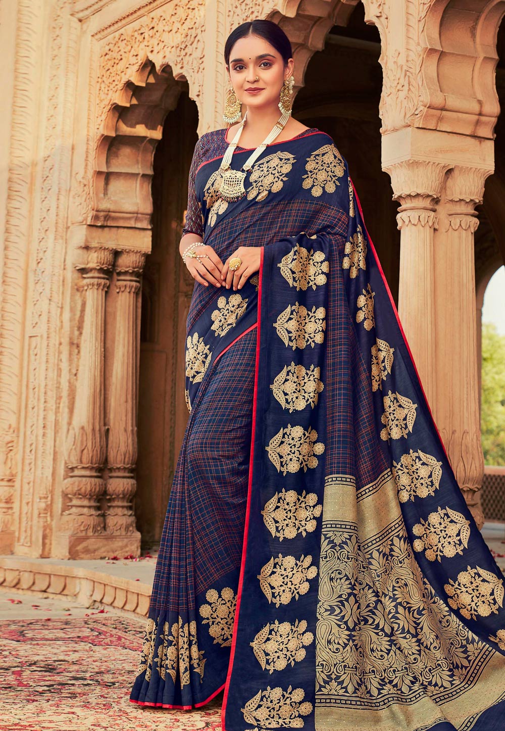 Blue Chanderi Silk Festival Wear Saree 212839