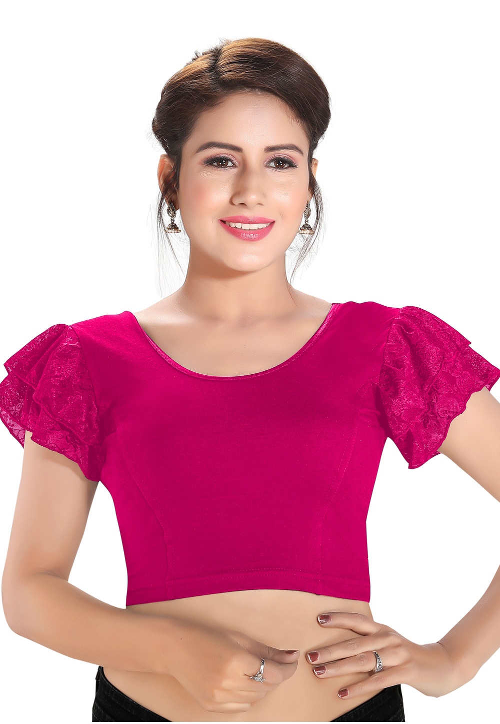 Pink Cotton Readymade Blouse 212744