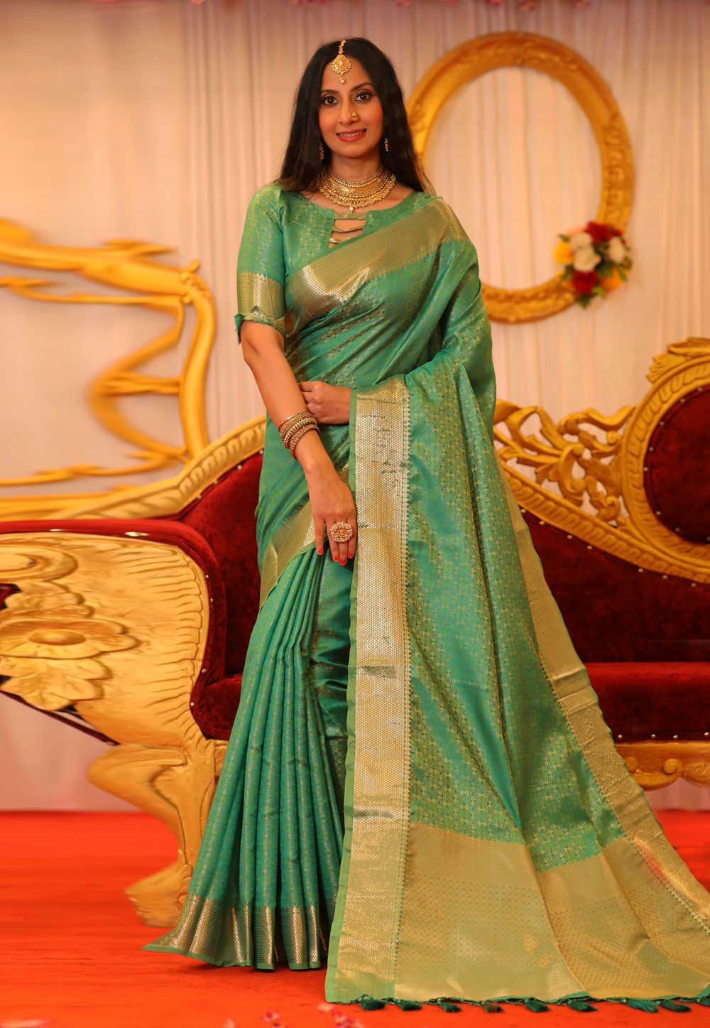 Sea Green Banarasi Silk Festival Wear Saree 237519