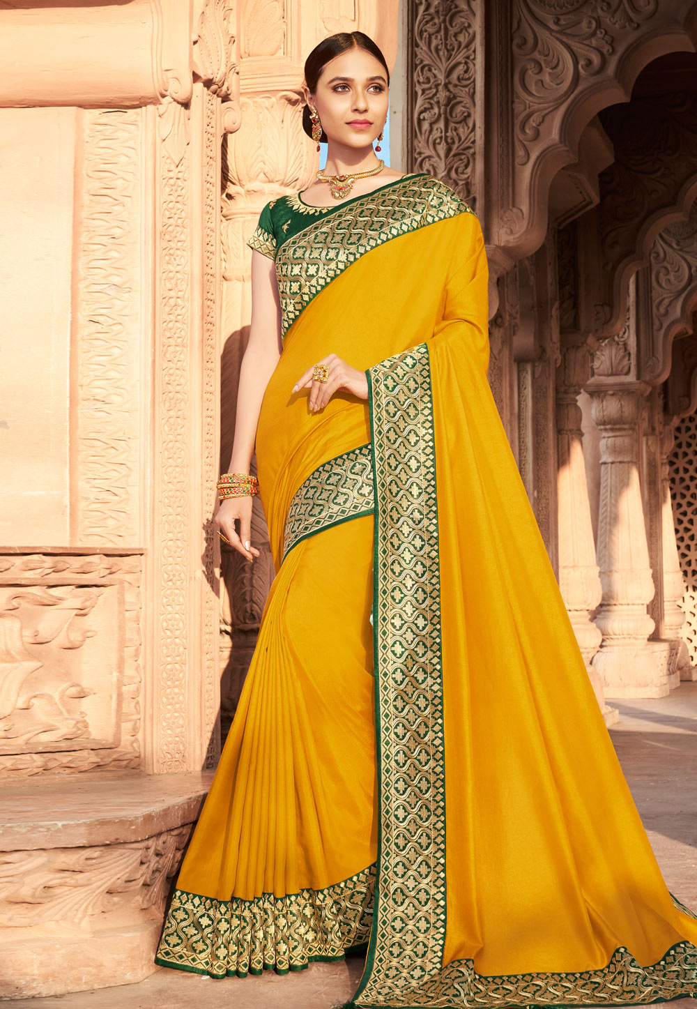 Yellow Silk Festival Wear Saree 225765
