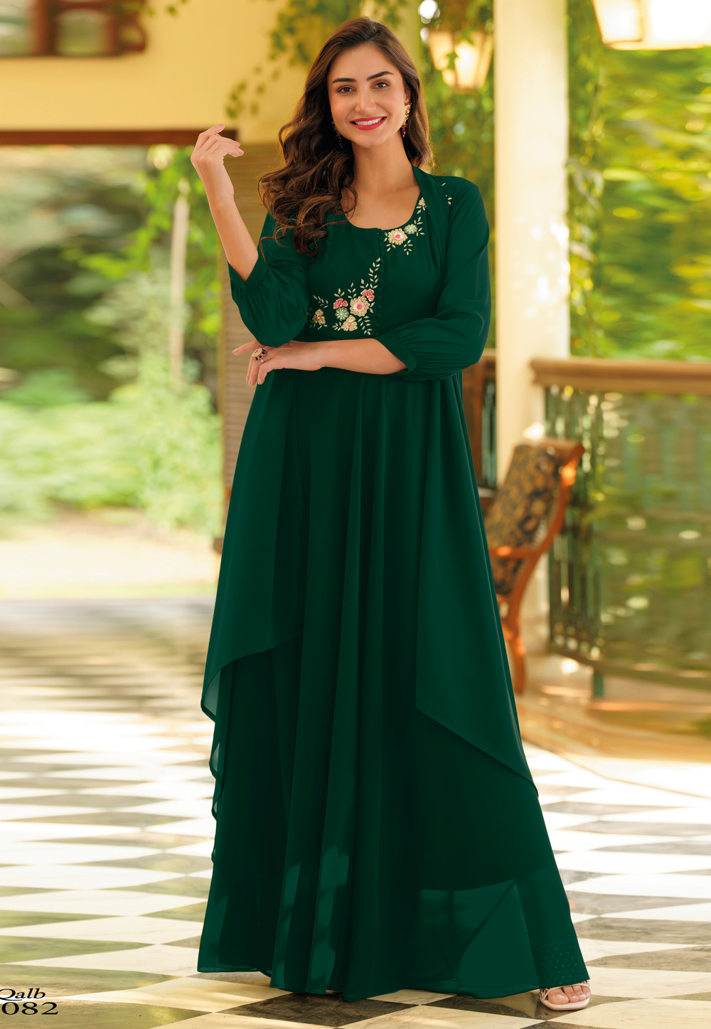 Green Georgette Gown 254743