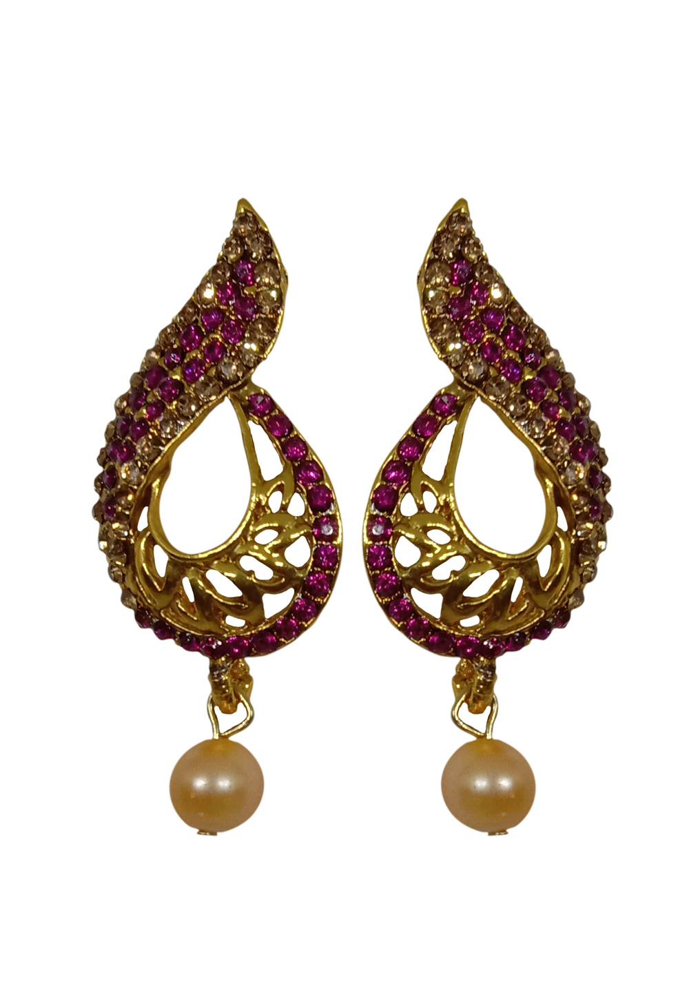 Golden Brass Earrings 227876