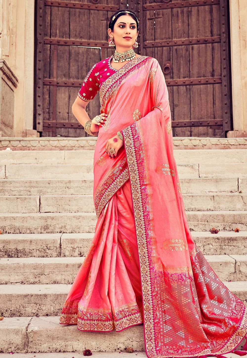 Pink Silk Saree With Blouse 248130