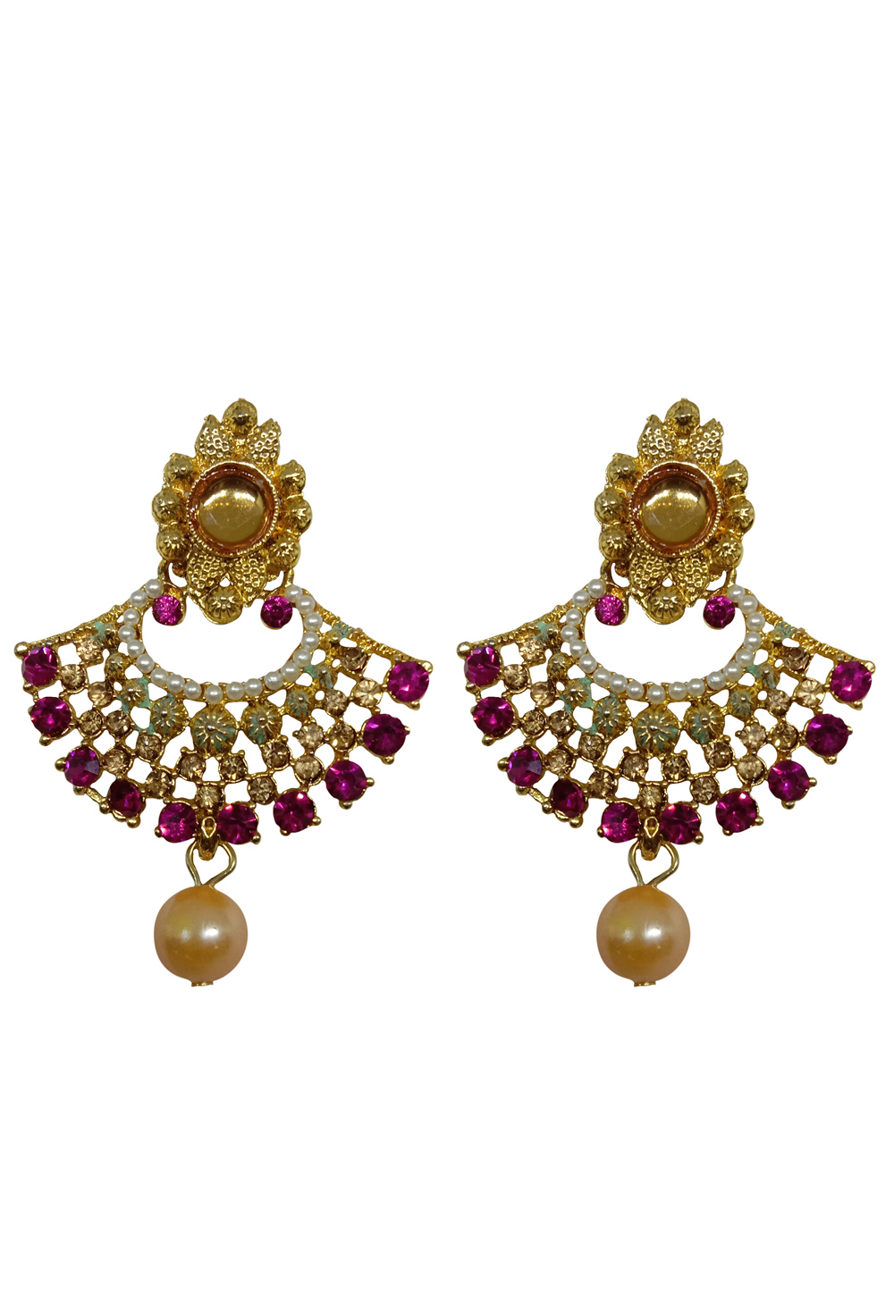 Golden Brass Earrings 227878