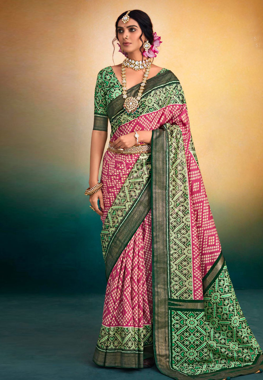 Pink Tussar Silk Saree With Blouse 274429