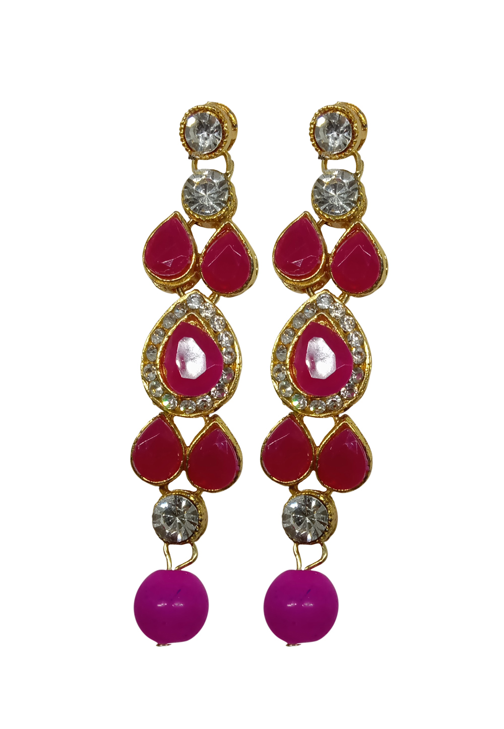 Pink Brass Earrings 227881