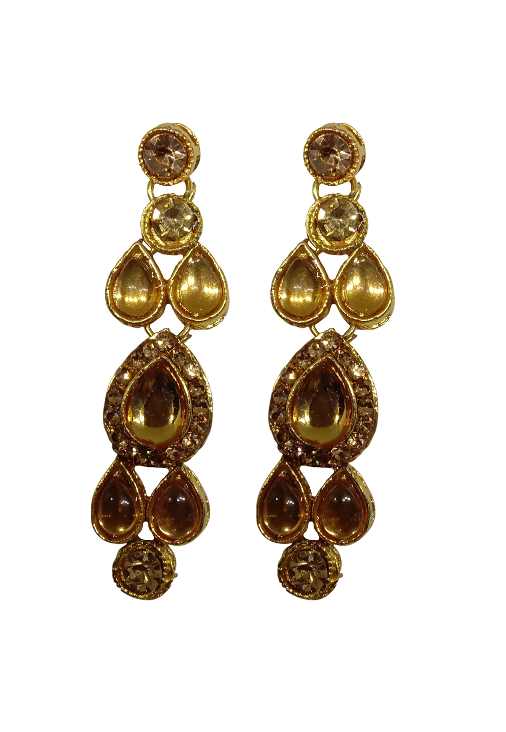 Golden Brass Earrings 227882