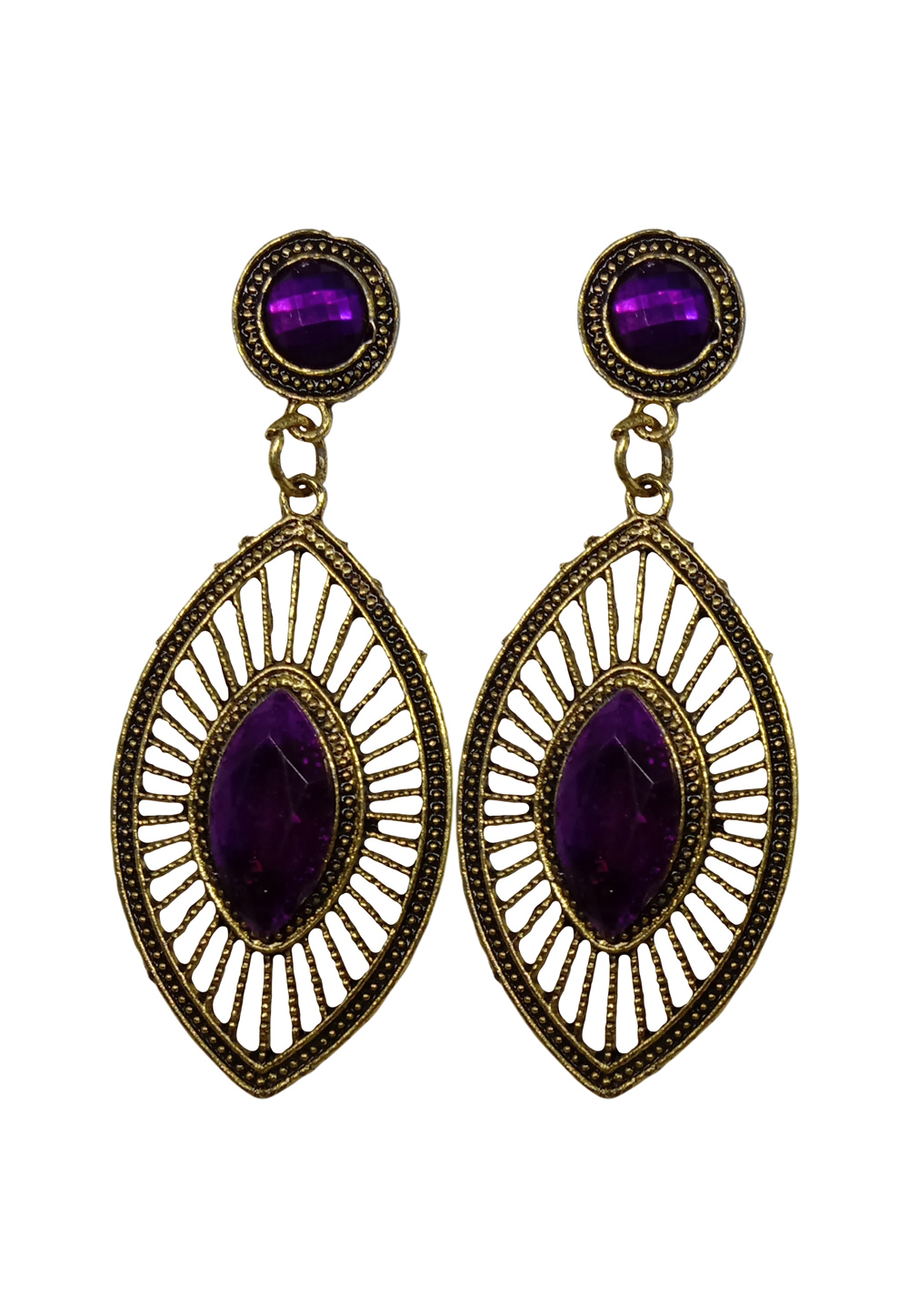 Purple Brass Earrings 227886