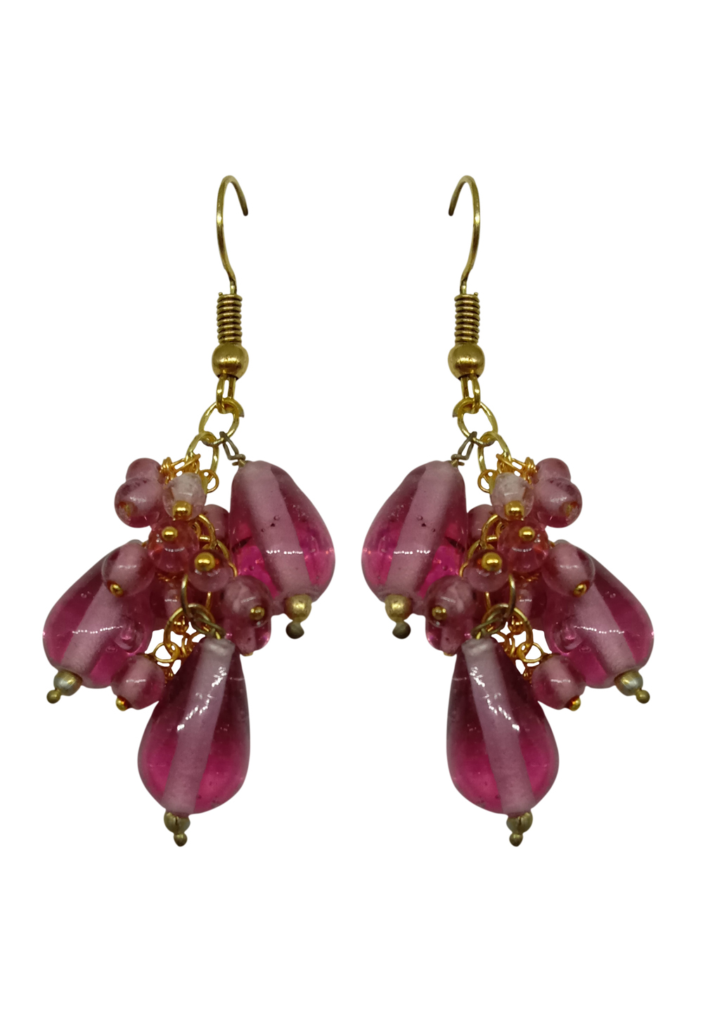 Pink Brass Earrings 227895
