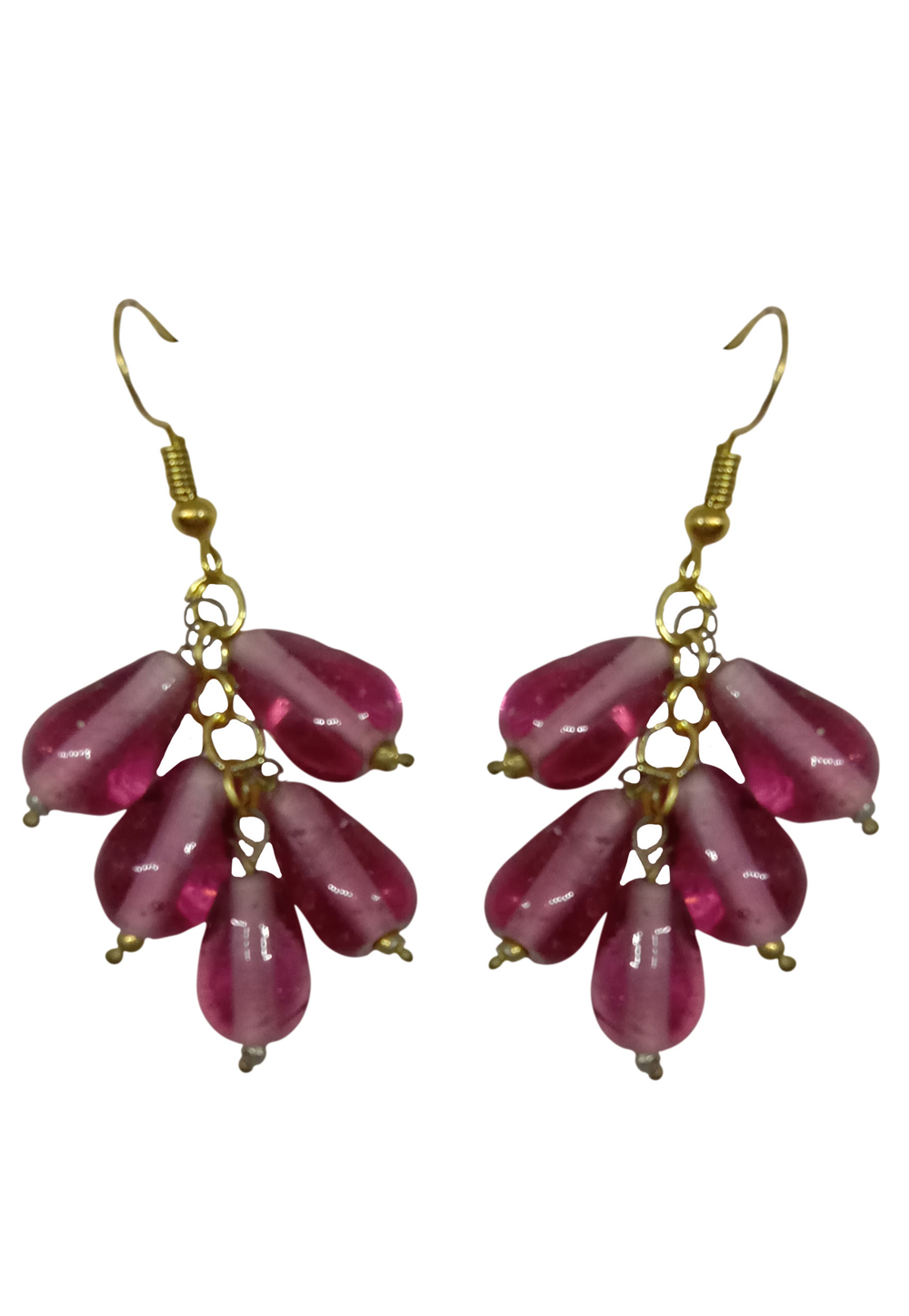 Pink Brass Earrings 227896