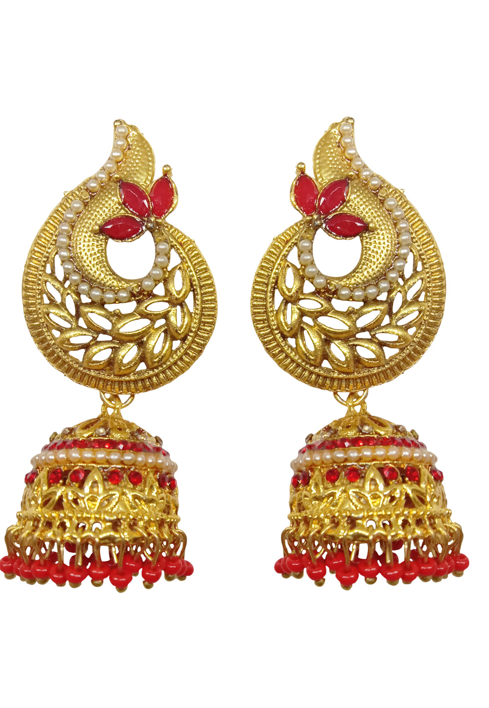Red Brass Earrings 227899