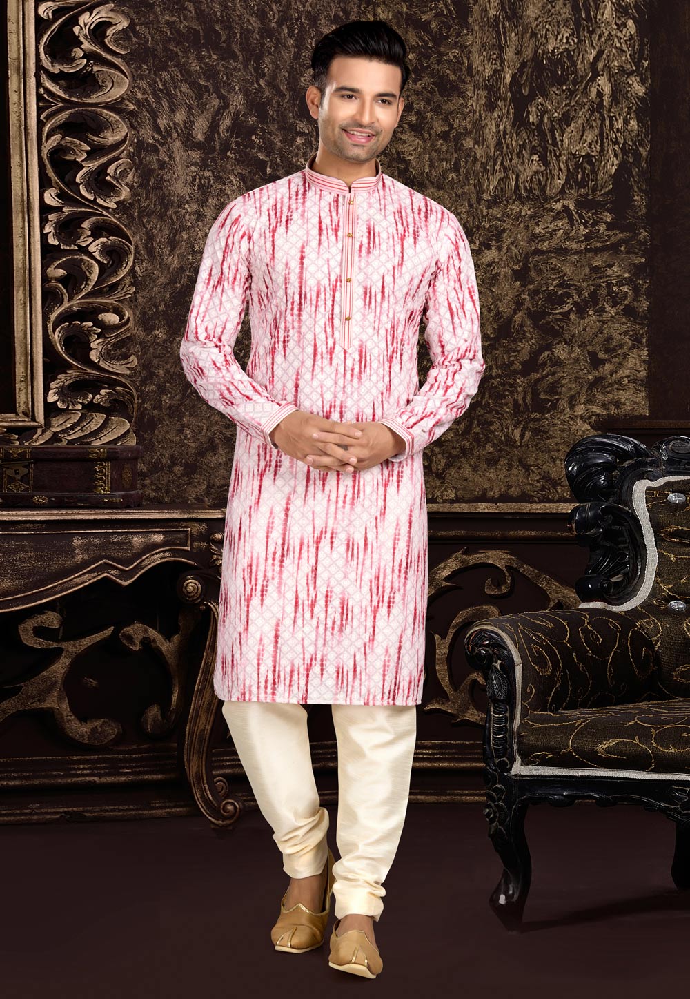 Pink Cotton Kurta Pajama 258140