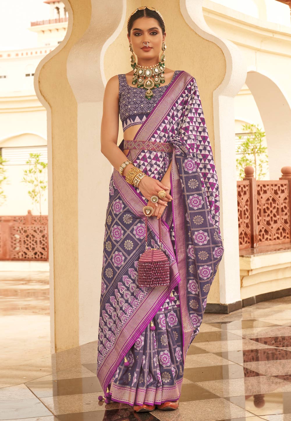 Purple Silk Saree With Blouse 276015
