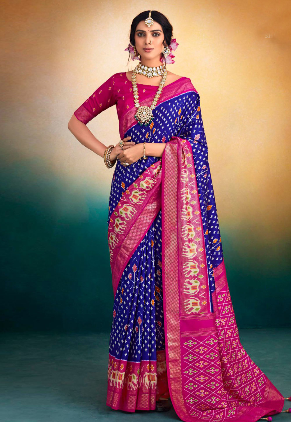 Blue Tussar Silk Saree With Blouse 274430