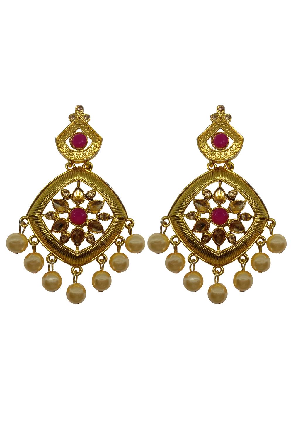 Red Alloy Austrian Diamond Earrings 232369