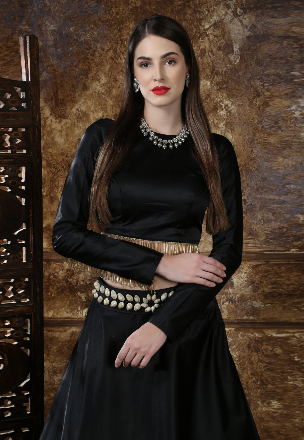 New Jewel Oxidised Jewellery Afghani Style Necklace Set for Women & Girls -  Black