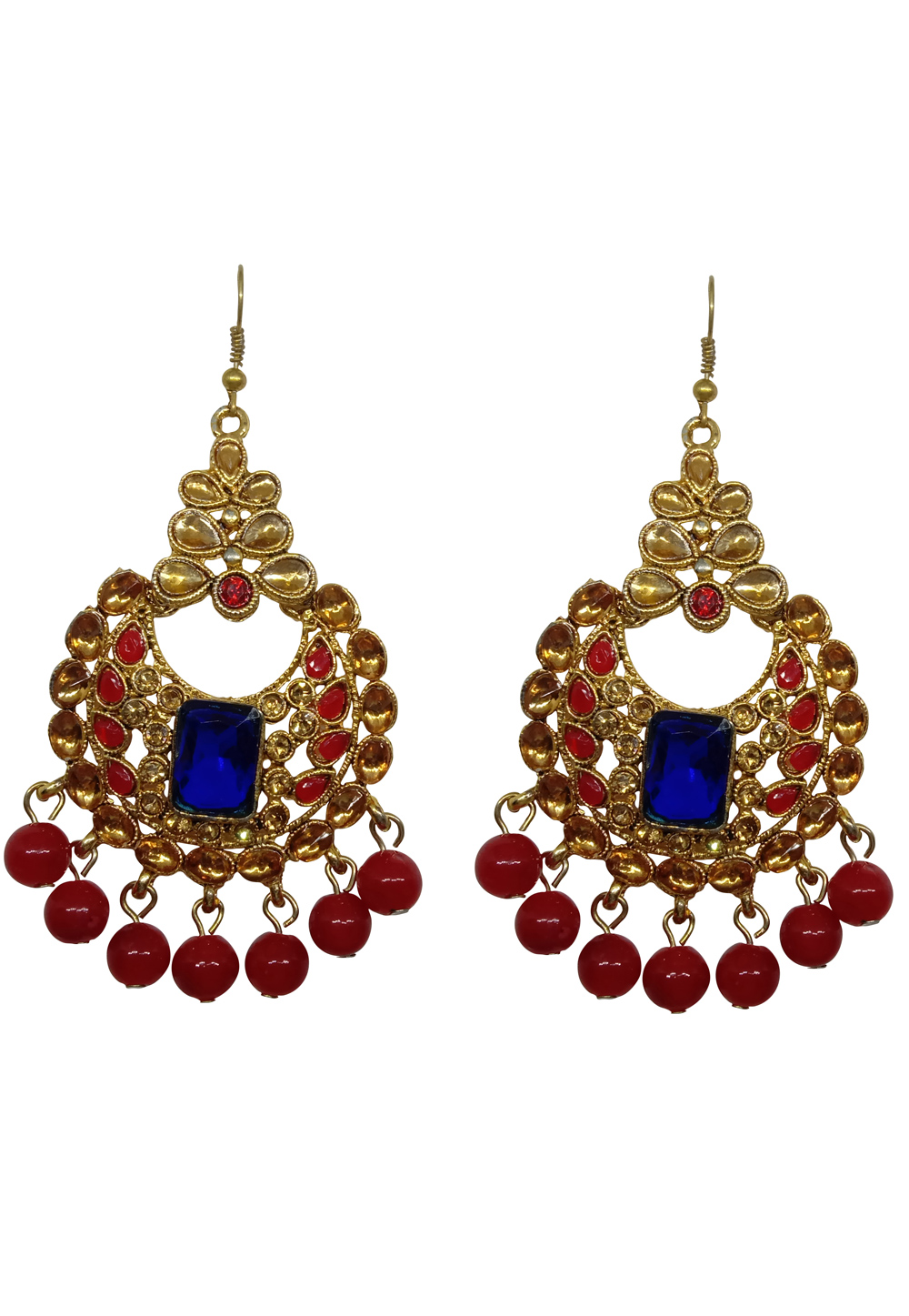 Red Alloy Austrian Diamond Earrings 232381