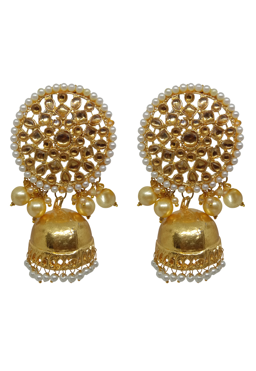 Golden Alloy Austrian Diamond Earrings 232386