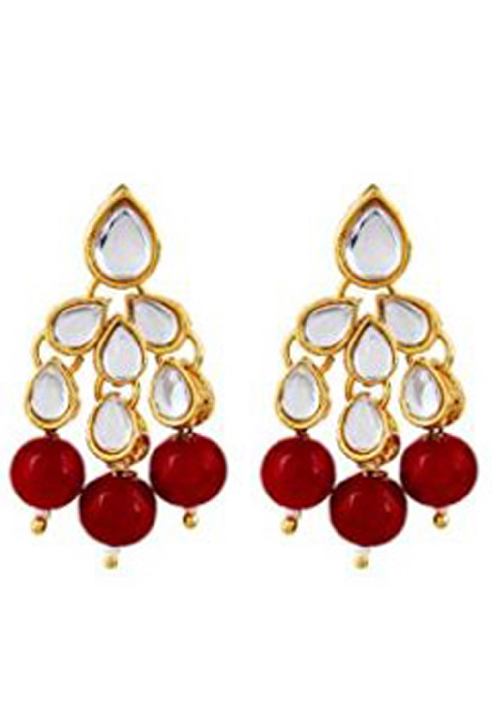 Red Alloy Austrian Diamond Earrings 232387