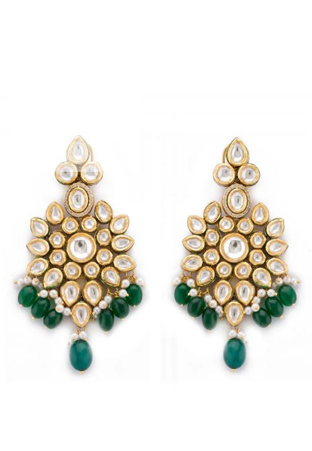 Green Alloy Austrian Diamond Earrings 232391