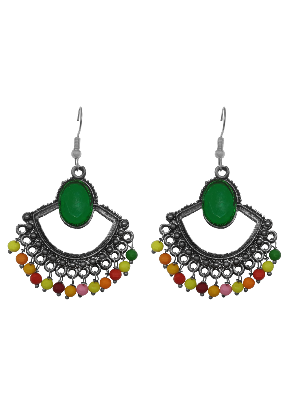 Green Alloy Austrian Diamond Earrings 232395