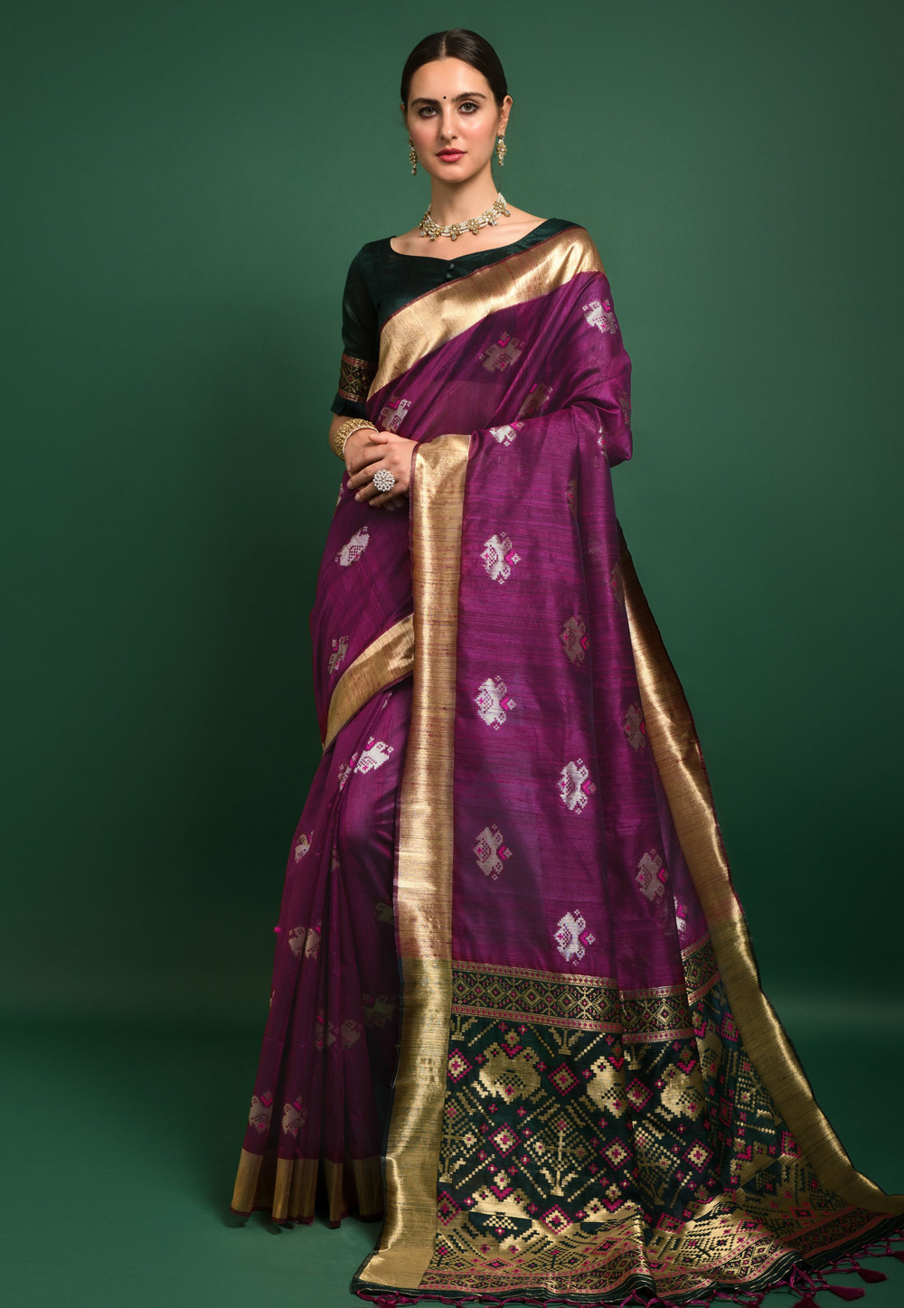 Purple Silk Saree With Blouse 247339