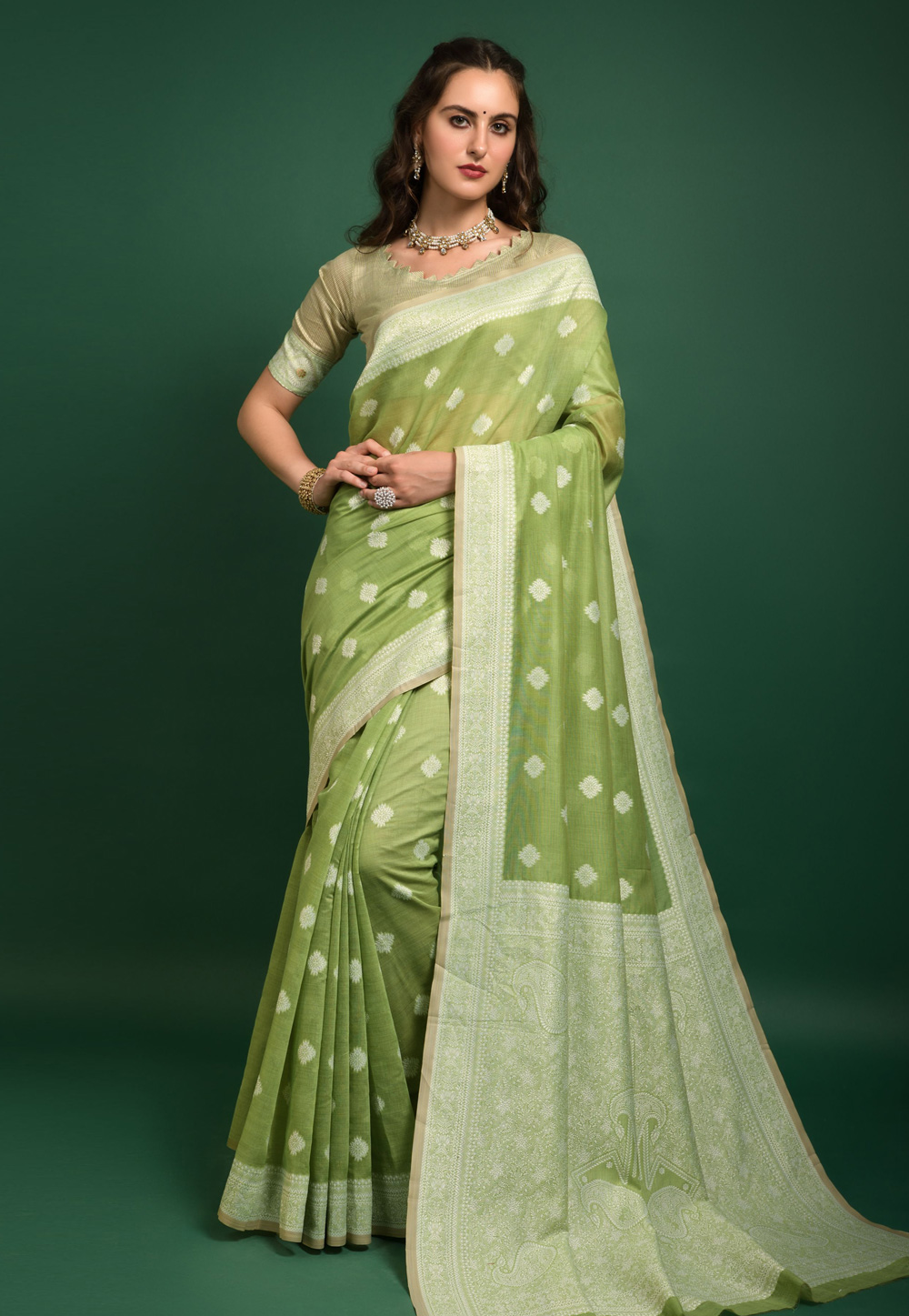 Light Green Banarasi Silk Saree 247552