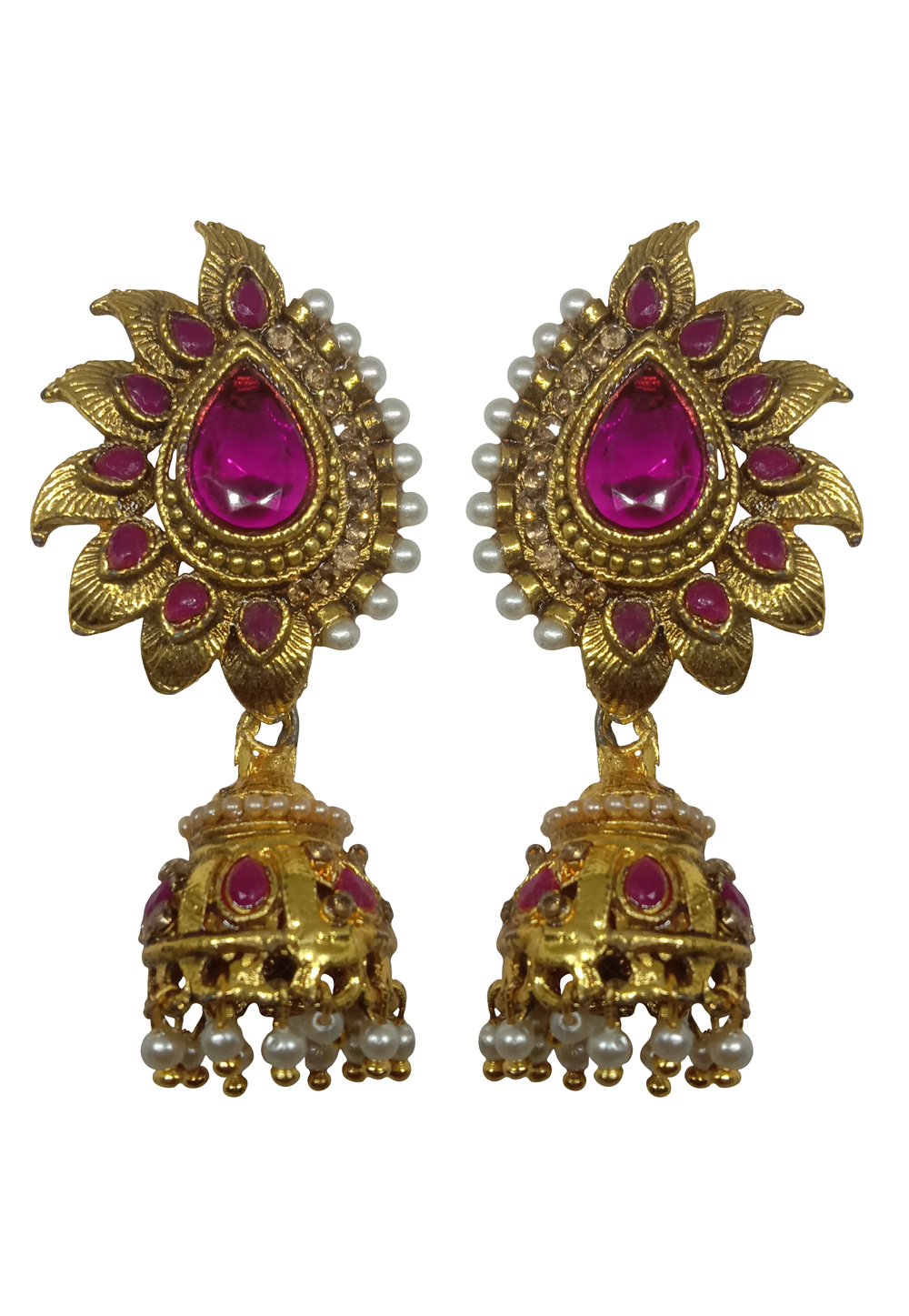 Pink Alloy Austrian Diamond Earrings 232411