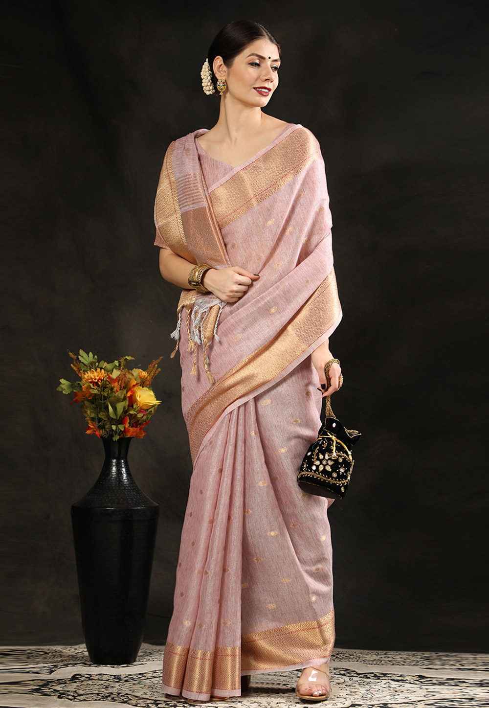 Pink Silk Saree With Blouse 247768