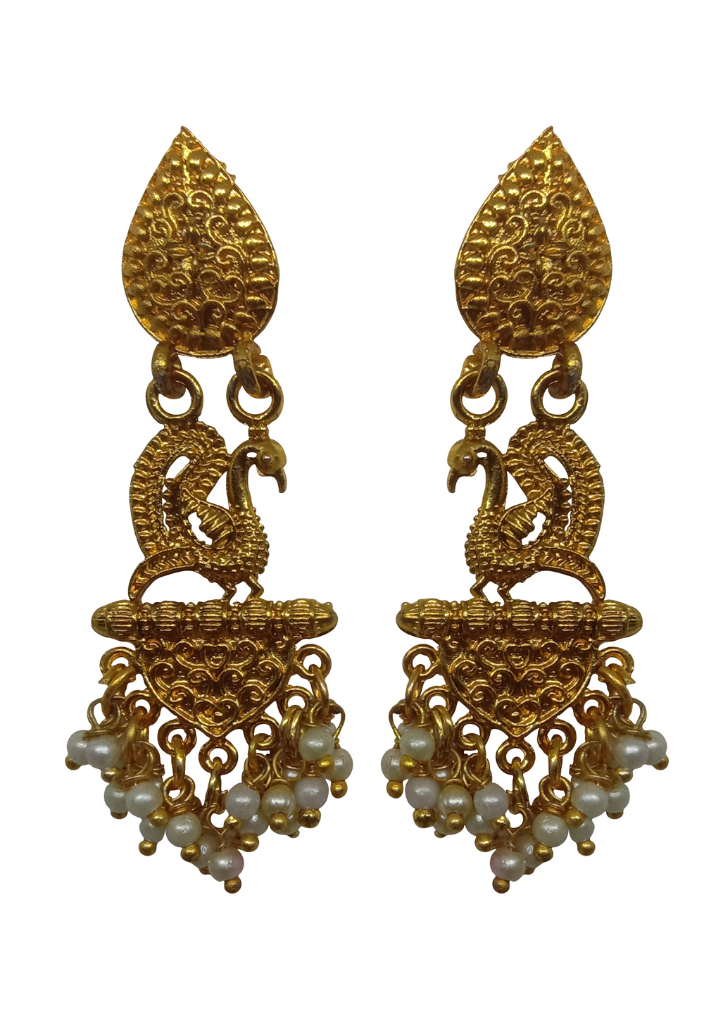 Golden Alloy Austrian Diamond Earrings 232412