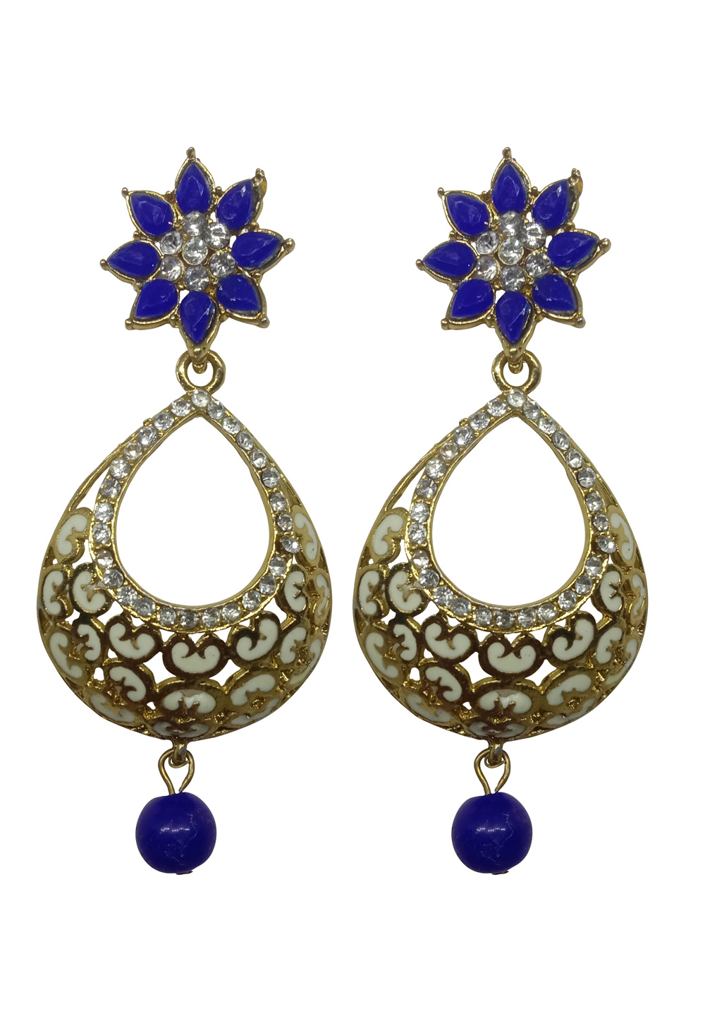 Blue Alloy Austrian Diamond Earrings 232415