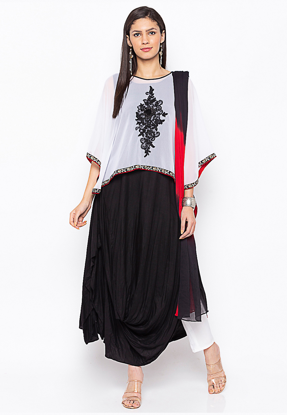 Black Cotton Readymade Kameez With Pant 215932