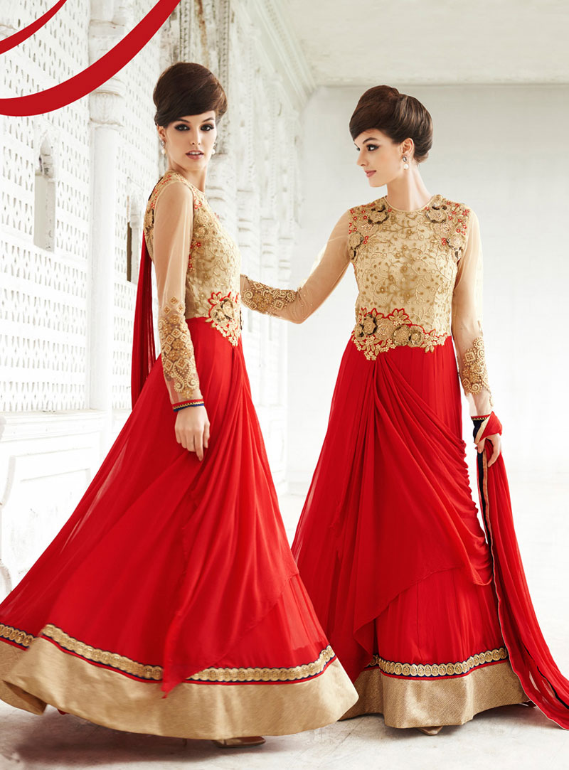 Red Georgette Designer Anarkali Suit 69458